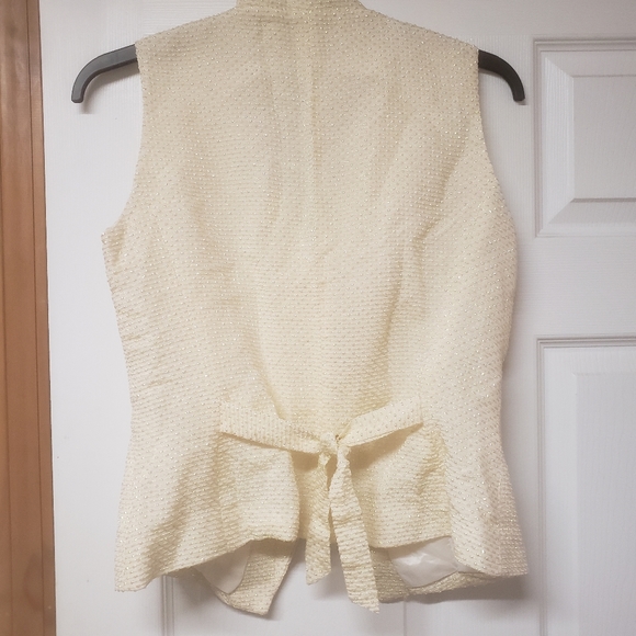 Vintage 80/90s Christian Dior cream iridescent vest - Picture 5 of 11